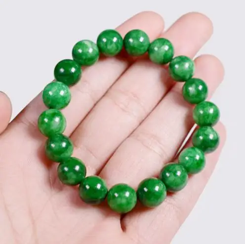 Men's Natural Jade Emerald Beaded Bracelet - Fashionable Jadeite Jewelry