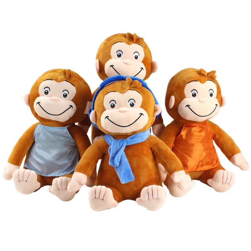 

30cm Curious Monkey George Plush Stuffed Toy Doll Cute Monkey Movies & TV Stuffed Animals & Plush Kids Friend Birthday Gift