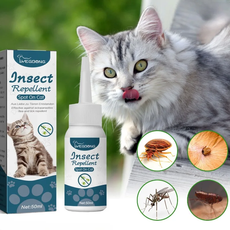 Pet Flea Tick Agent 50ml Anti-flea Tick External Deworming for Cats and Dogs Skin Cleaning