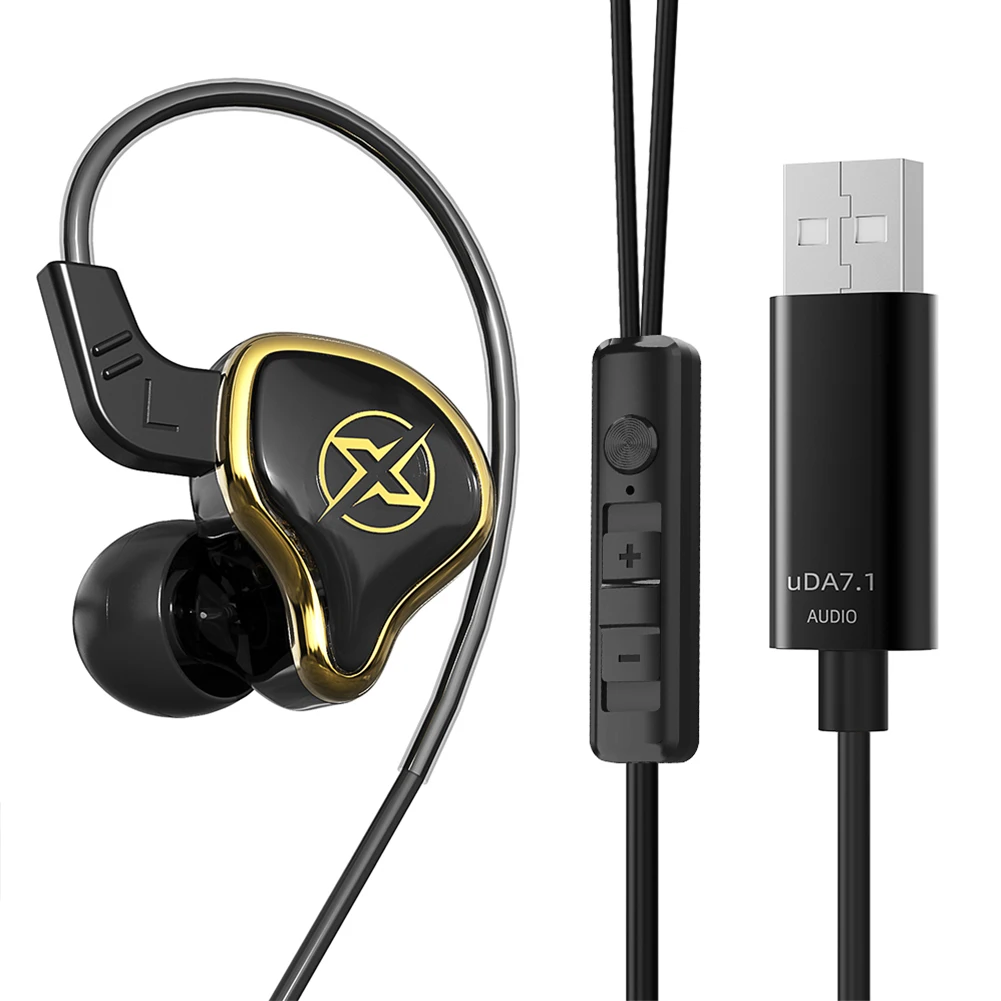 USB Gaming Headset With Microphone Wired Headphones Noise Cancelling PET Diaphragm 2.5m USB Cable for PC Computer PS4 PS5