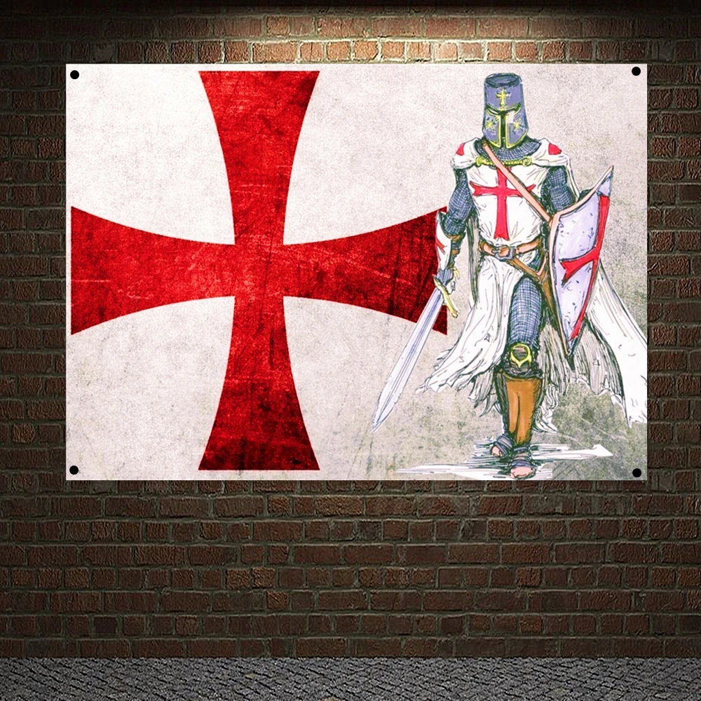 

Knights Templar Armor Banners Flags Wall Sticker Crusader Posters Tapestry Living Room Decoration Canvas Painting Wall Hanging 1