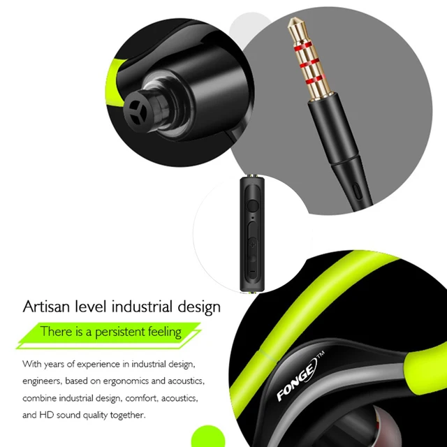 S760 Auricolari intrauricolari impermeabili cablati Auricolari con gancio per l'orecchio Cuffie stereo Super Bass Cuffie sportive con microfono 3