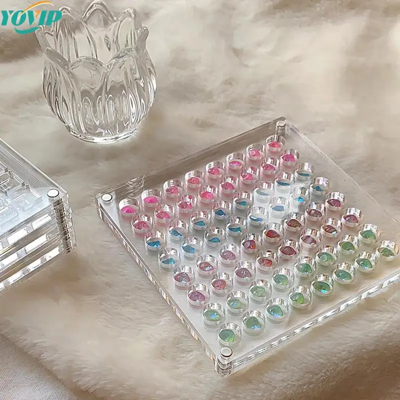 36Grid Nail Art Transparent Empty Stackable Storage Box Acrylic Large Space  Organizer For Nail Charm Rhinestone Magnet Cover - AliExpress