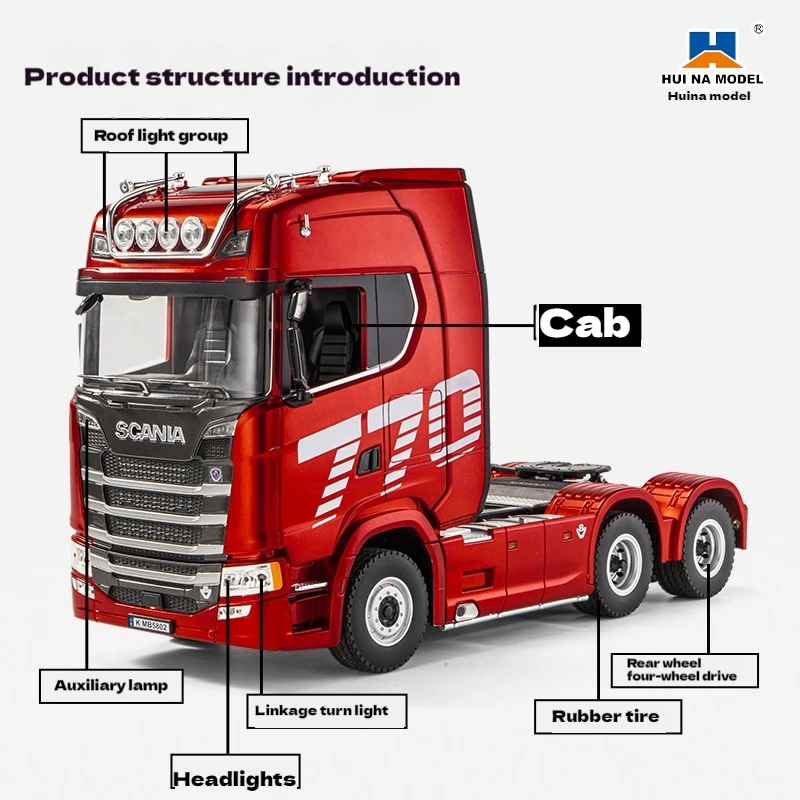 Remote control engineering car Huina Scania 770S trailer head