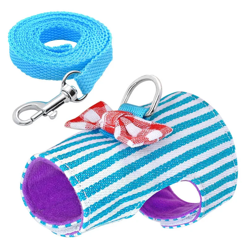 Hamster Pet Harness Rabbit Bowtie Striped Star Harness Vest Leash Traction Rope Baby Ferrets Pet Rat Bowknot Chest Strap