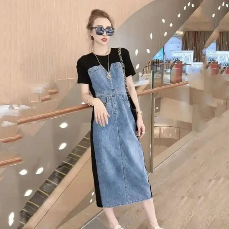 Стильное и модное джинсовое платье TwoPiece для женщин
