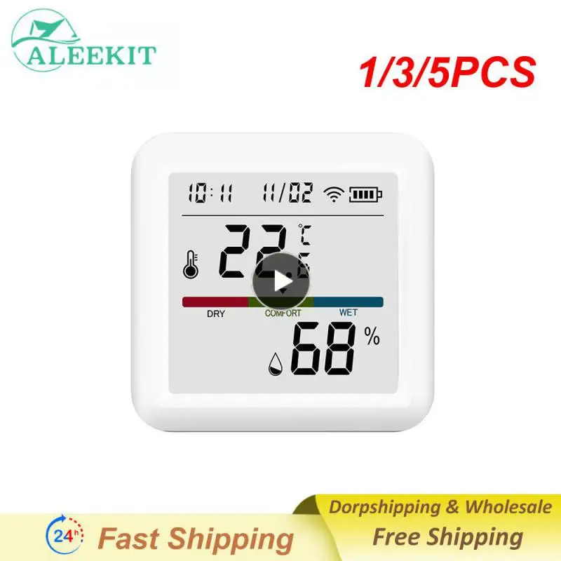 

1/3/5PCS Tuya Smart WIFI Temperature And Humidity Sensor Indoor Hygrometer Thermometer With LCD Display Support Alexa