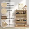 Shoe Organizer with 2 Flip Drawers, 2 Tier Freestanding, Slim Narrow Shoe Cabinet for Entryway 4