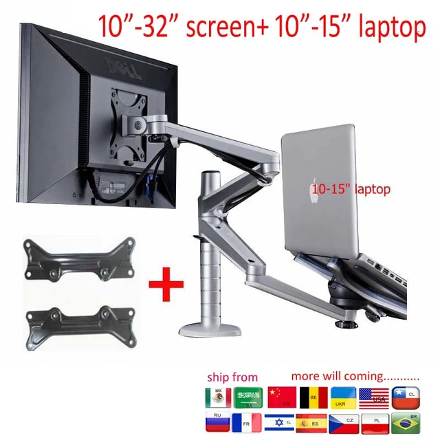 Support de moniteur avec base de support, triple écran, support  d'ordinateur, support multi-écran avec bureau - AliExpress