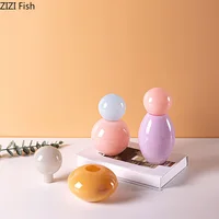 Colorful Glass Vase with Lid Desk Decoration Artificial Flower Decorative Flowers Arrangement Floral Vases Room Aesthetic Decor 1
