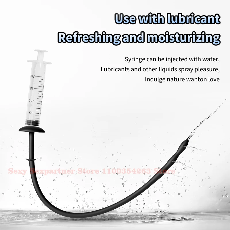 Penis sex toys men hollow with syringe urethral dilator penis plug urethral catheter penis stimulation men masturbation urethrral sound sex toy