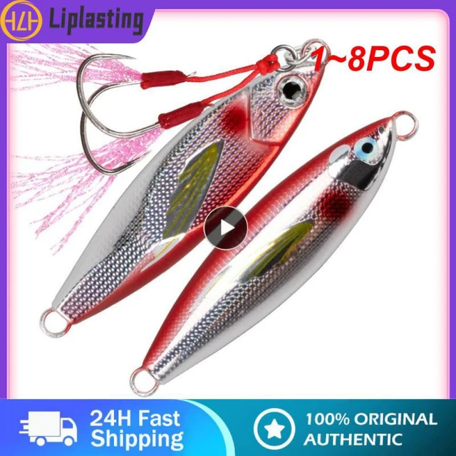 1~8PCS 30g 40g 60g 80g Micro Slow Sink Metal Jigging Fishing Lure Dubstep  With Wing Skin Tuna Bass Spoon Jig Sea Boat Lure - AliExpress