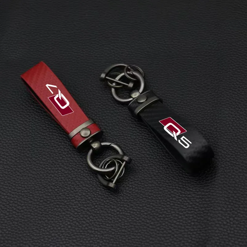 Llavero De Fibra De Carbono Para Audi - Modelos Q5, A4, A6, A8 Y Más, Accesorio Resistente Y De Regalo