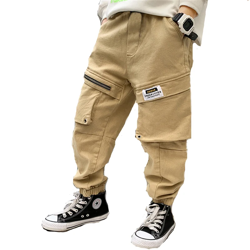 

High Quality Child Boys Casual Pants Multi-pocket Harem Cargo Pants Spring Autumn Trousers Trend 3 To 12 Years Childrens Clothes
