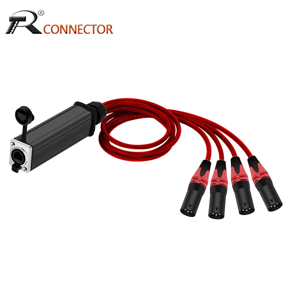Conversor de Rede Rj45 Cat5 Fêmea para Pinos Xlr Macho Fêmea do Canal Conector Ip65 Adaptador de Áudio Extensor de Sinal