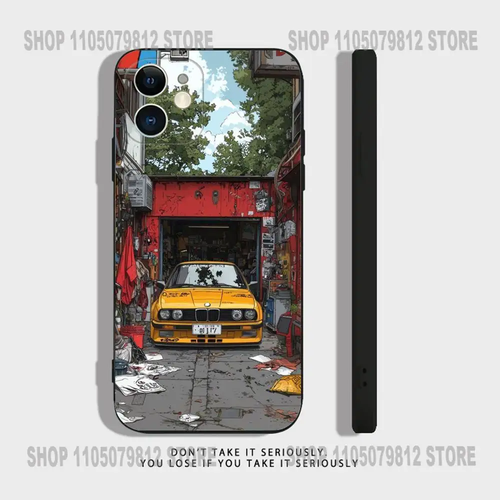 Stylish Black and White Shockproof Soft Silicone Phone Case