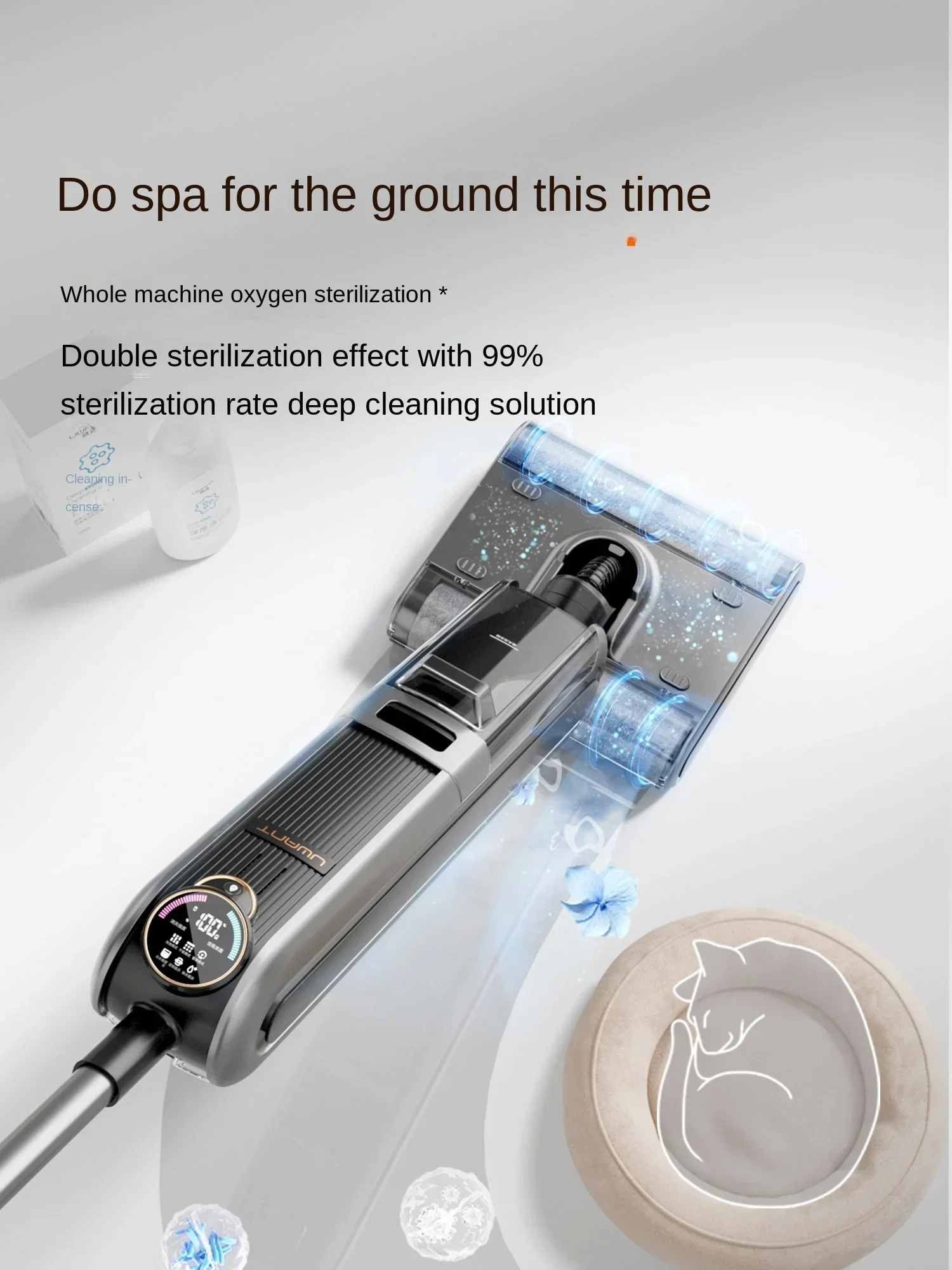 UWANT X100pro Double Roll Scrubbing Machine Sweep Suction Drag Integrated Household Wireless Intelligent Cordless Vacuum Cleaner 4