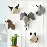 Home Decor Plush Toy Animal Head Wall Hanging Pendant Mural Living Room Bedroom Children's Room 3d Background Wall Decoration 1