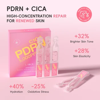 LAIKOU PDRN CICA Ampoule 2ml*10pcs Deep Hydration Brightening Lifting Serum with Sodium DNA Centella Asiatica Niacinamide