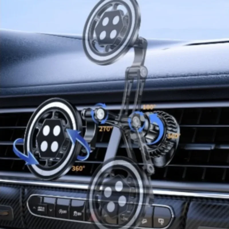 Magsafe Magnetic Mobile Phone Strong Magnetic Car Mount Retractable Snapon Car Air Vent GPS Navigation Bracket Swivel Adjustable