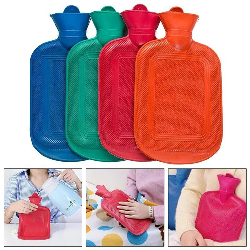 500ml 물 주입 고무 뜨거운 물병 두꺼운 뜨거운 물병 겨울 따뜻한 물 주머니 손 발 따뜻한 물병