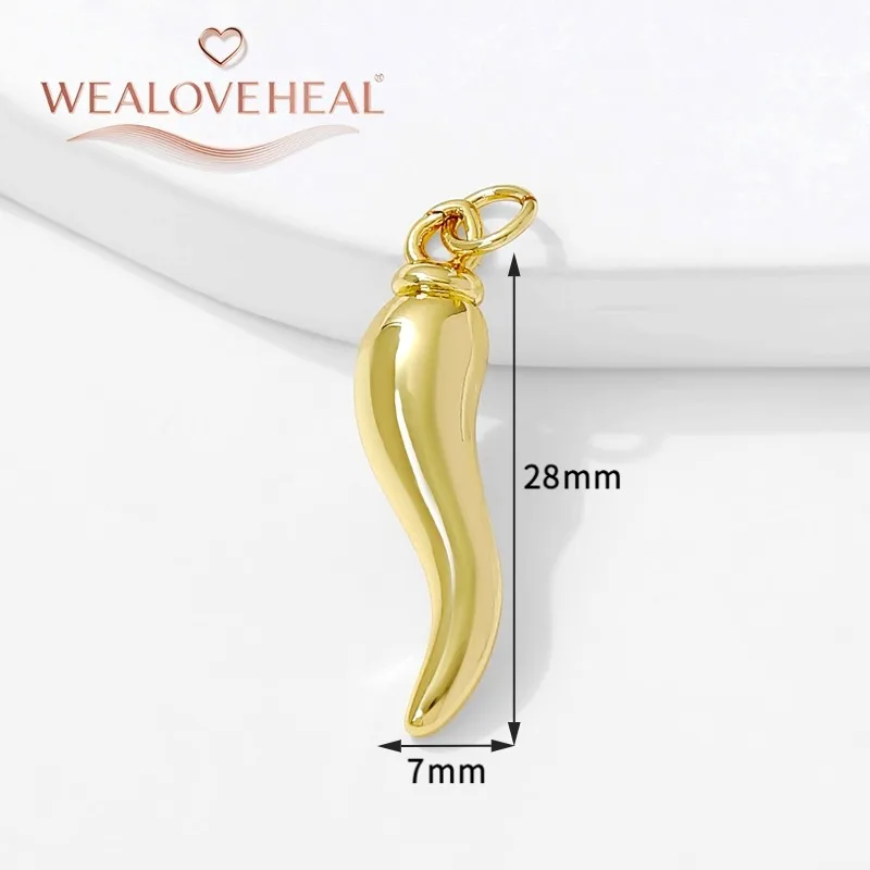 18K vergoldetes Messing Metall Zirkonia Sonne / Kreuz / Hufeisen / Chilischote / Flügel Anhänger Charms zur Schmuckherstellung – Detail 16