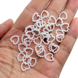 Elegant Heart - Shaped Pearl Nail Art Charms - 100 Pieces for DIY Crafts and Accessories (White)