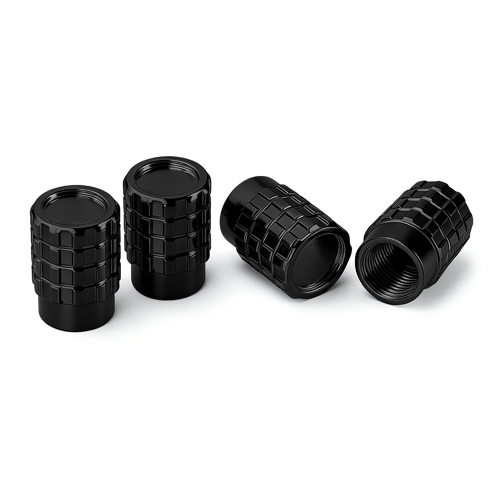 4Pcs Metallic Car Tire Valve Covers - Premium Quality Wheel Air Stem Caps