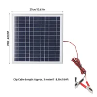 Panneau solaire Portable 50W, cadre en aluminium, panneau solaire en silicium monocristallin avec câble de 9,8 pieds, Clips de batterie rouge et noir DC 18V 2