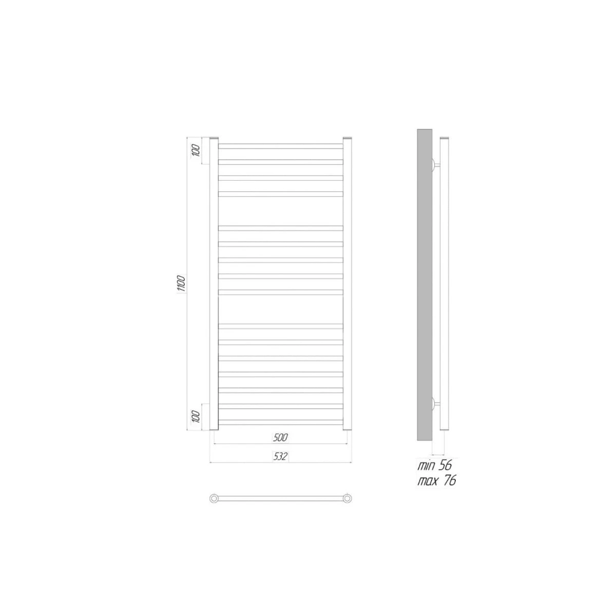 Полотенцесушитель LEMARK LM72116BL (черный, настенный)