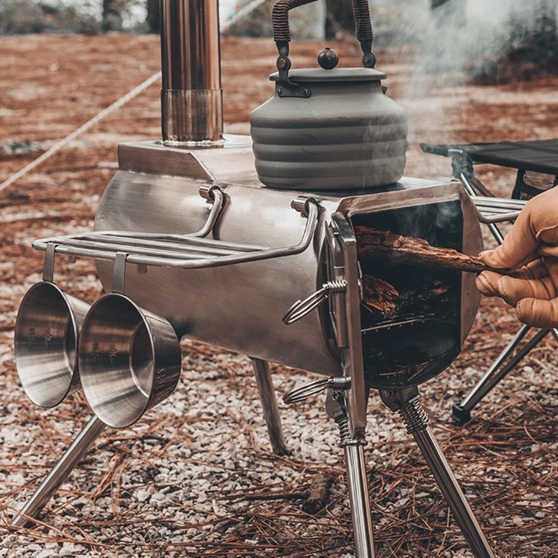 Wood Burning Camping Stove Burner Rocket Cookware Chimney Portable Outdoor  Camping Tent Stove Tool Fogao Camping Outdoor Cooking - AliExpress