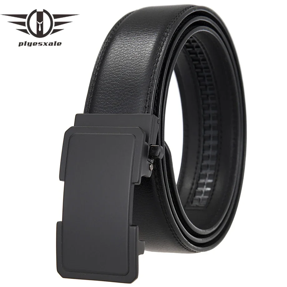 

Brand Genuine Black Leather Belts For Men Automatic Buckle Ratchet Man Belts Luxury Designer Formal cinturones para hombre B35