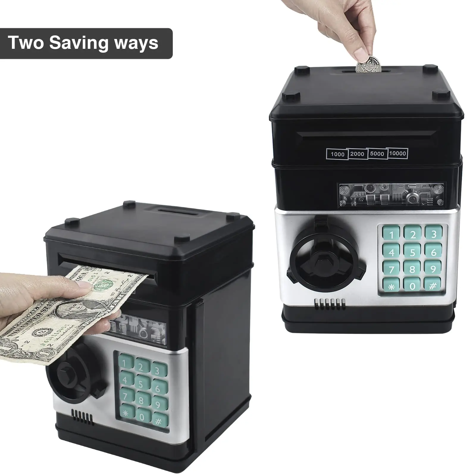 1 Pc Creative Piggy Bank Automatic Mini Safe Coins Cash Saving Money Box Password Counter Code Key Lock Coin Bank ATM Child Gift