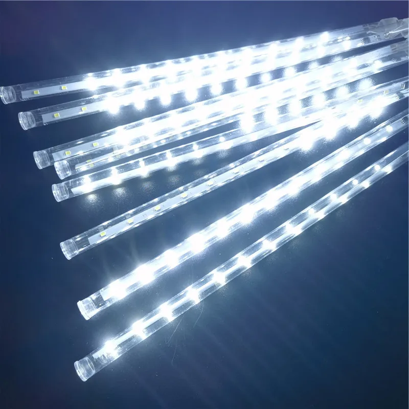 Luces LED de lluvia de meteoritos, cadena de luces impermeables con forma de gota de lluvia para decoración navideña, para fiestas y calles