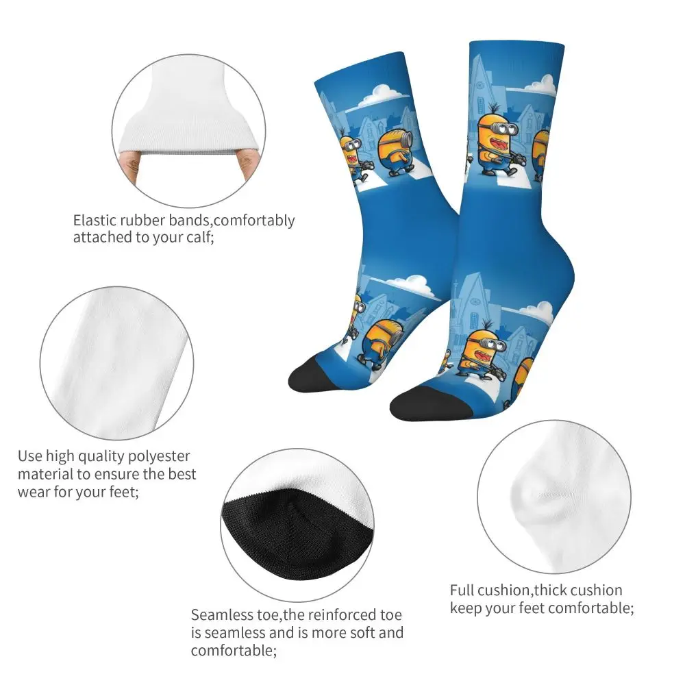 Custom Cool Print M- Minions Cartoon Socks for Women Men Stretchy Summer Autumn Winter M- Minions Bananas Crew Socks 176 Sf222eb51fb80471ca28bd1ef0798fd043