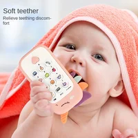 Baby Phone Toy Music Sound Telephone Sleeping Toys with Teether Simulation Toys Phone Infant Early Educational Toy Kids Gifts 2