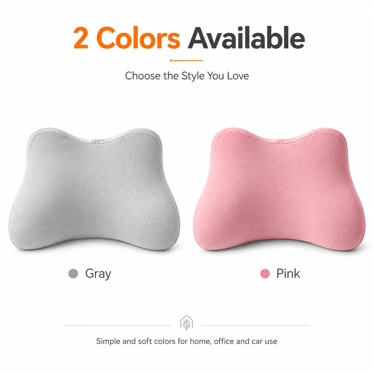 Ergonomic Memory Foam Back Support Cushion - Washable, Slow Rebound Pillow in Gray/Pink for Enhanced Comfort