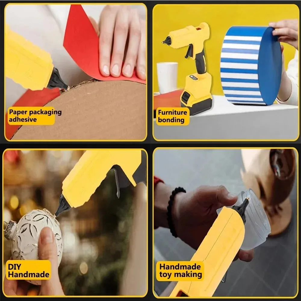 Electric Hot Melt Glue Gun for Dewalt 18V Battery pin Cordless 11mm Stick Hot Melt Welding Air