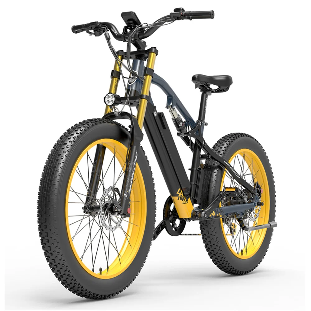 Lankeleisi Full Suspension Ebike 1000W 48V 16Ah Mountain Bike Elettrica 26 Pollici 4.0 Fat Tire Bicicletta Elettrica Adulto Uomo Rv700