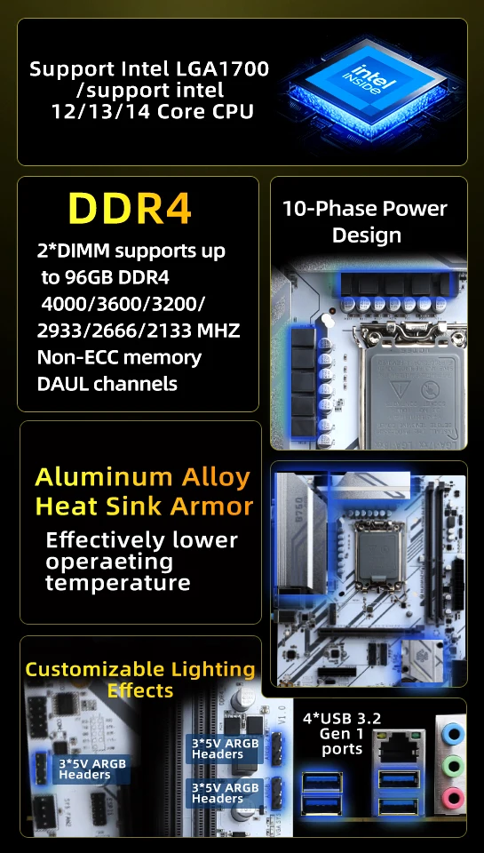 HUANANZHI B760M-D4-B PRO LGA 1700 DDR4 Motherboard - Image 5