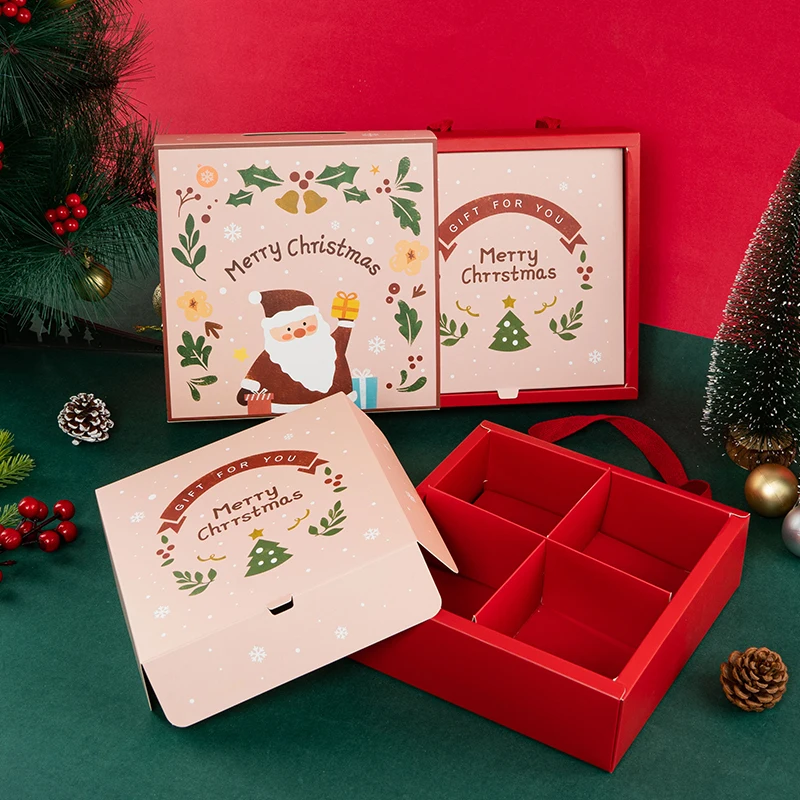 24 piccoli Scatola Regalo Natale, Scatola Natale con anico e cordino, Scatole Regalo Natalizie