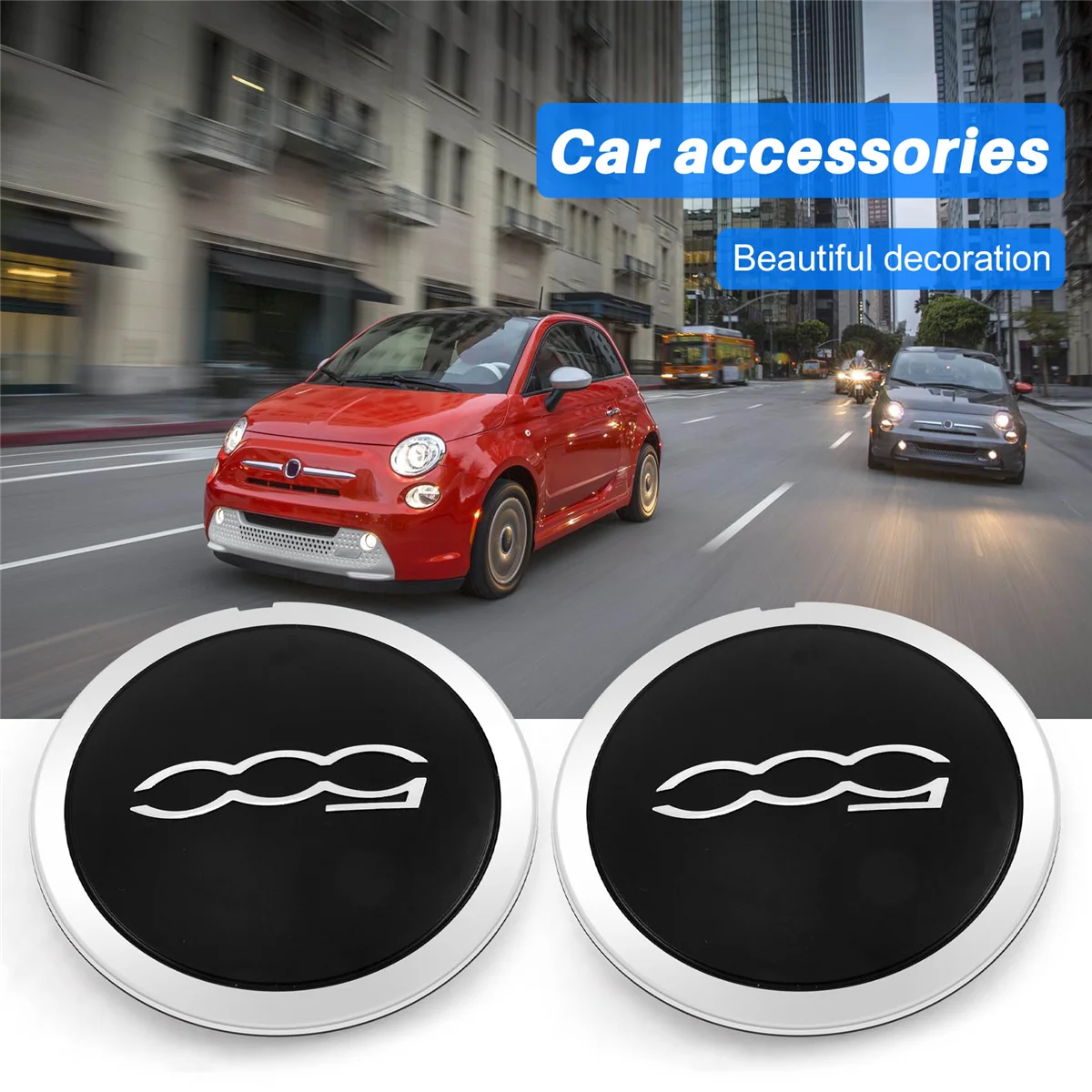 4Pcs 133mm Hubcap for Fiat 500 Wheels Centre Hub Caps Set 68078419AC 68078421AC Dust Cover 51884863 Silver wheel center caps wheel center hub cap sticker