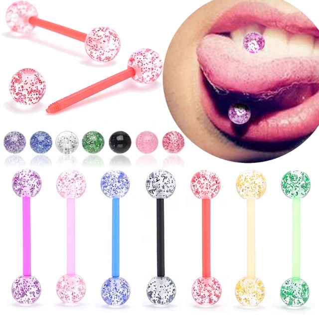 10pcs Silicone Rose Tongue Rings