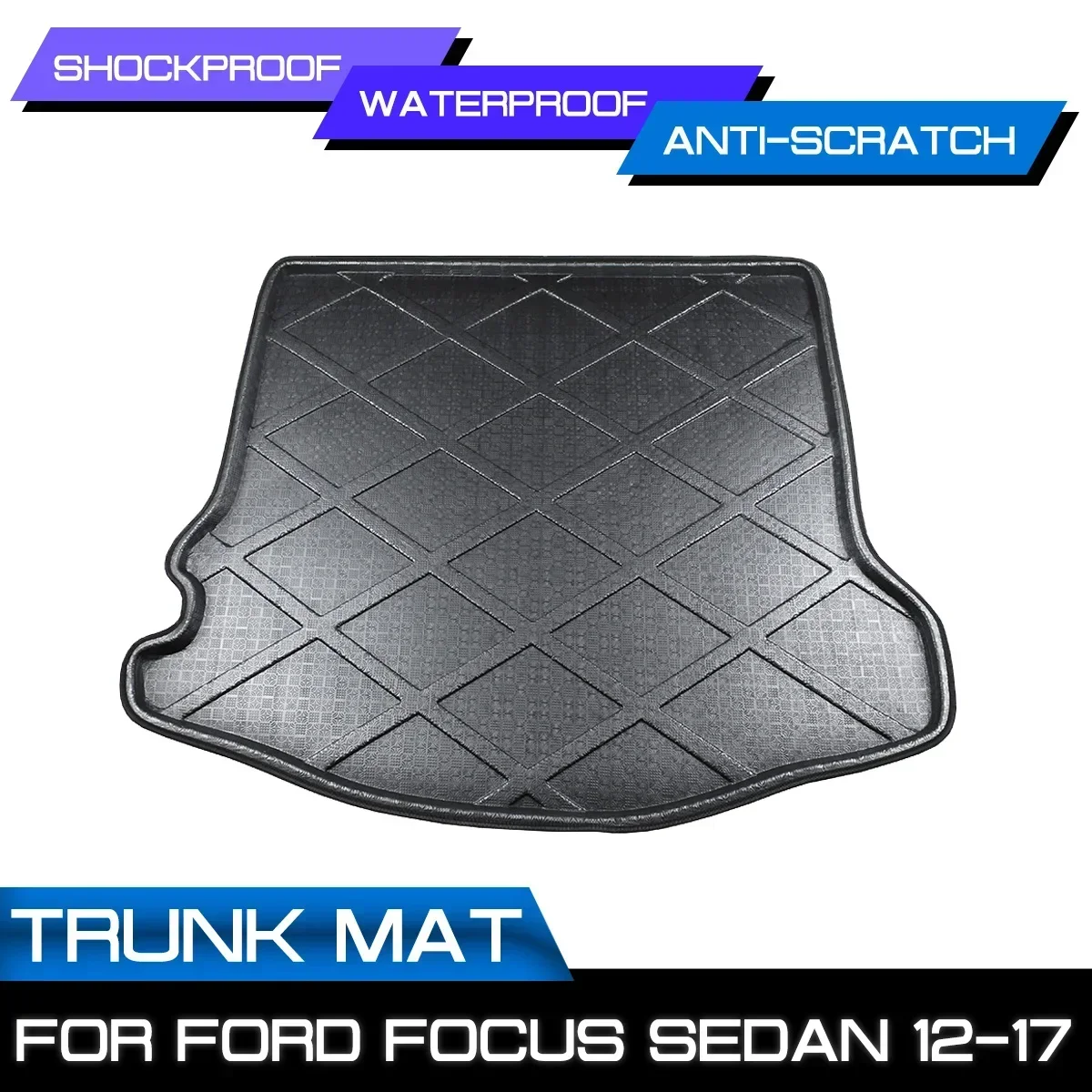

Car Rear Trunk Boot Mat Waterproof Floor Mats Carpet Anti Mud Tray Cargo Liner For Ford Focus Sedan 2012-2013 2014 2015-2017
