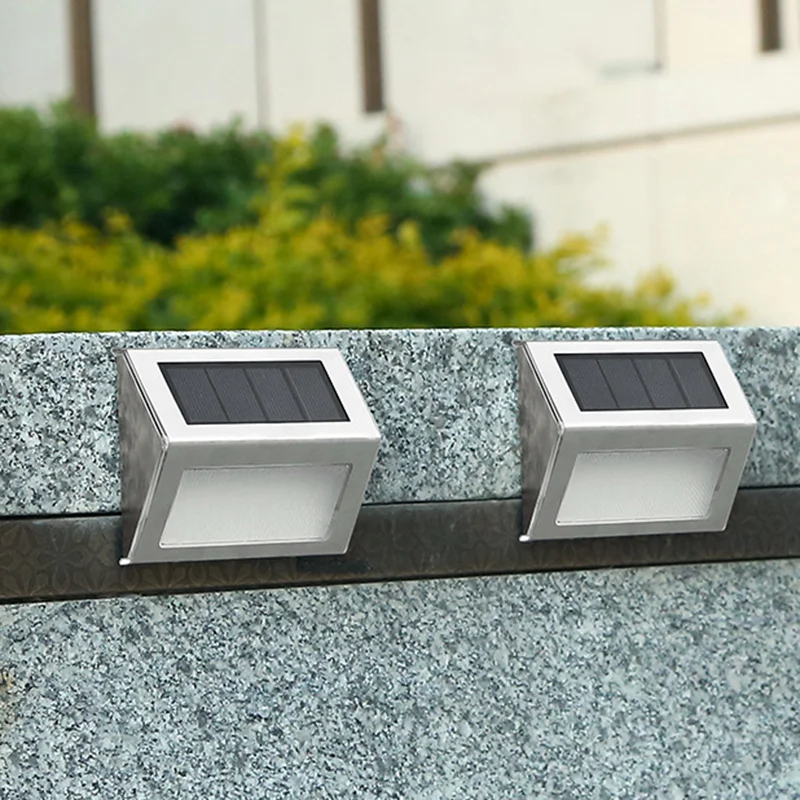 

Waterproof Solar Lamp Outdoor Garden Stainless Steel Stair Solar Light Powered Aisle Street Garden Fence Balcony Wall Lighting