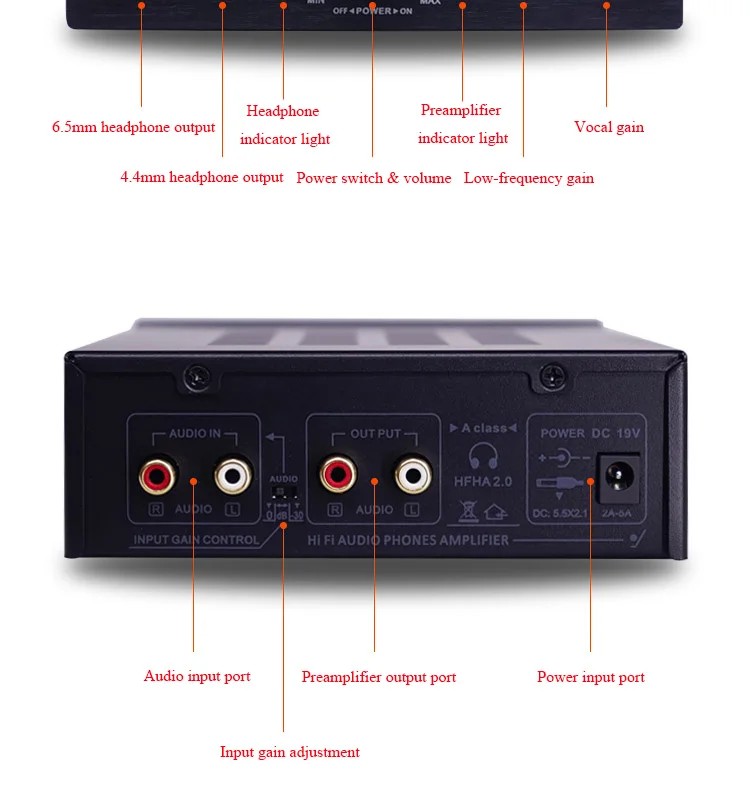 Class A Gold Sealed Tube Headphone Power Amplifier 4.4mm Balanced