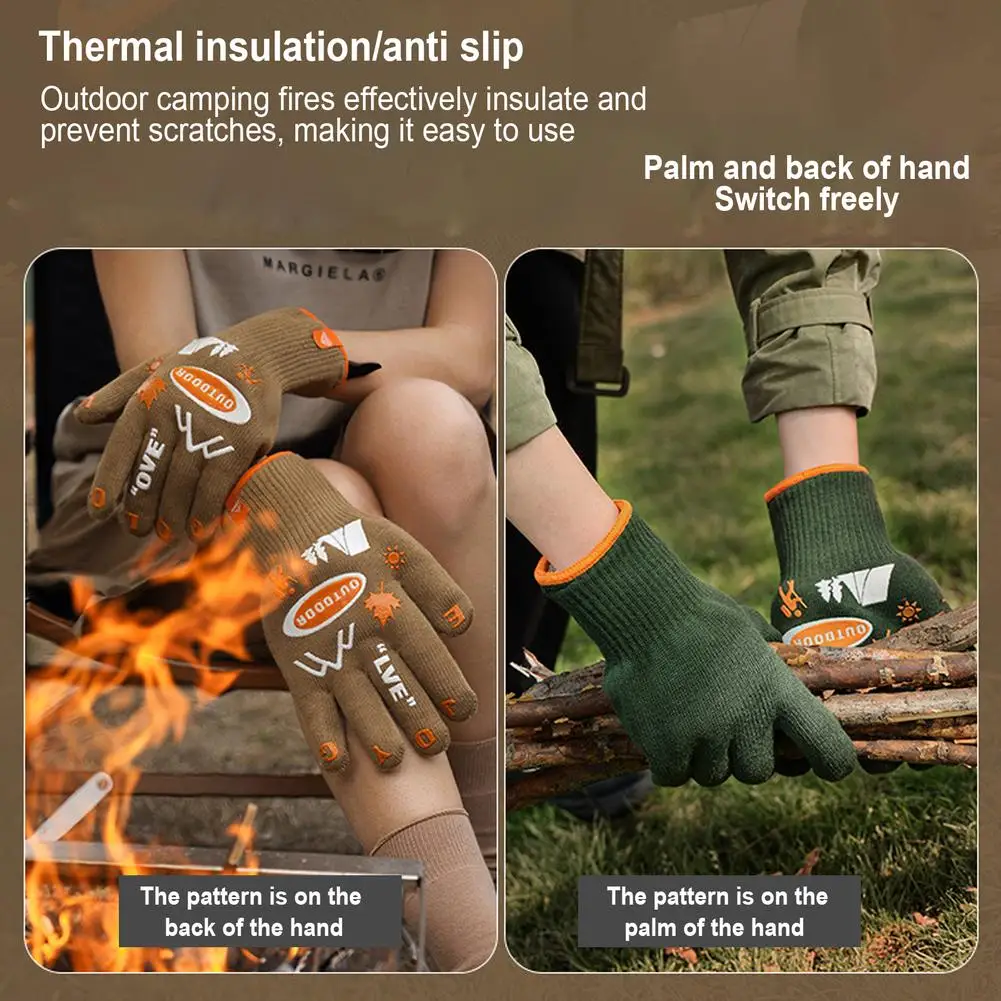 Insulated Gloves Anti-Slip Wear-resistant Wrist Extension Warm Work Gloves For Outdoor Skiing Camping Bbq Tool Snow Skiing Glove