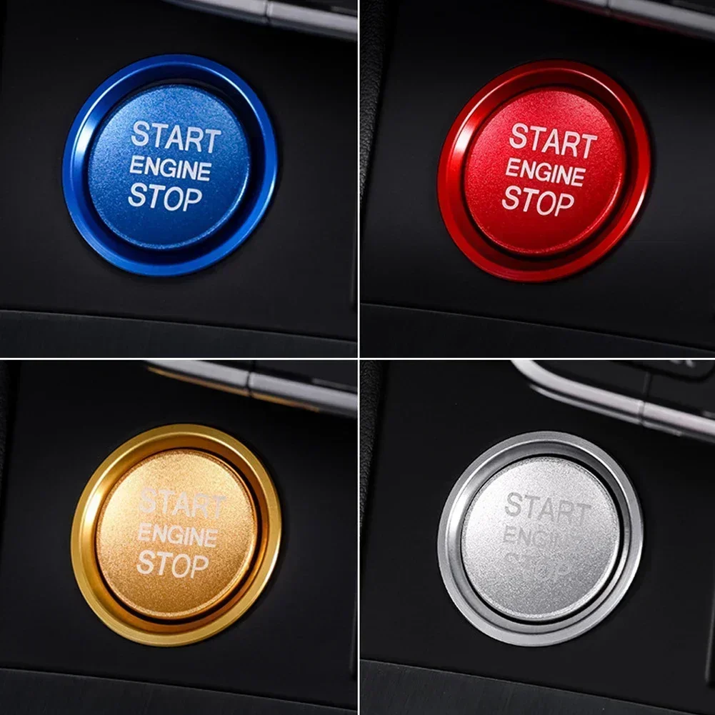 Car Ignition Key Ring Cover Audi A4 A6 A5 Q5 Q7 Engine Start Stop Sticker Decorative Switch Button Trim Accessories