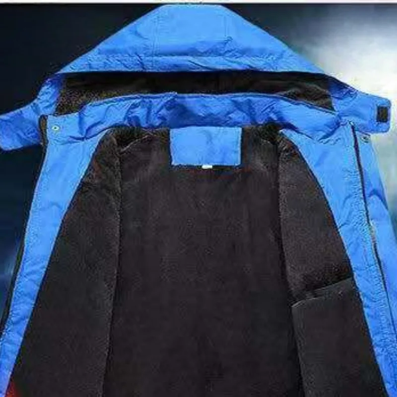 Cotton-Padded Coat Shell Jacket Hooded Fleece-Lined Thicken Large Size Winter Warm Work Clothes Men Coat Workwear Parkas