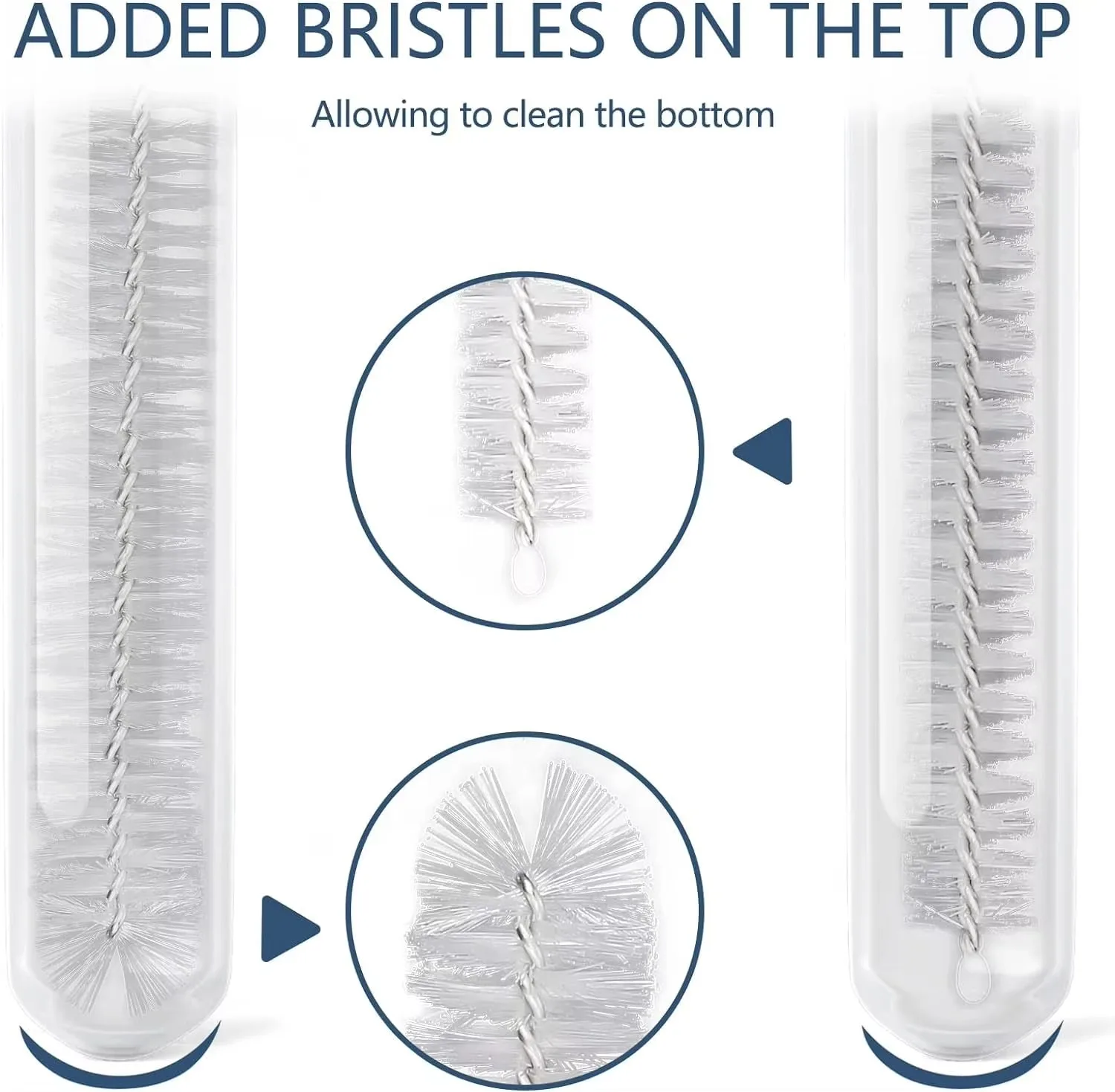 Straw Bottle Cleaning Brush 10pcs Kitchen Stainless Soft Hair Suction Glass Tube Cleaner Brushes Steel Pipe Long Cleaning Brushs